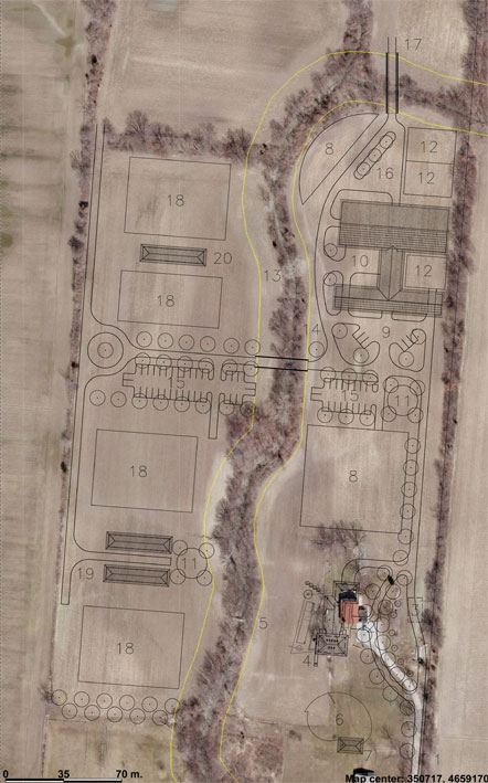 Site SHowing Arena Complex in the Easr Field