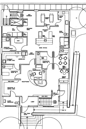 W.F. Heartwell Architect - Floor Plan - Bradford Animal Clinic